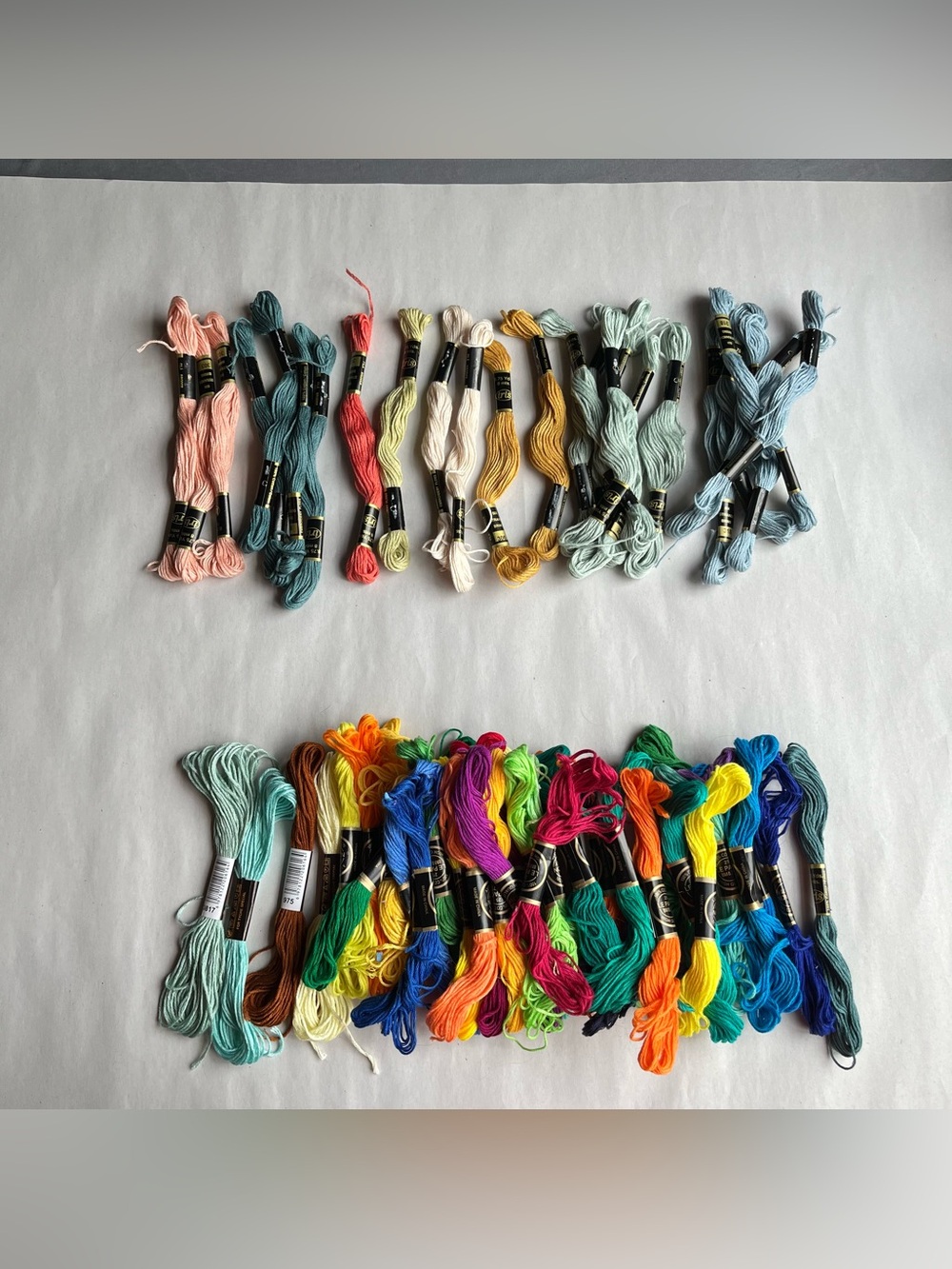 Mixed Brands Multicolored Cross Stitch Embroidery Floss Thread Lot Bundle of 61